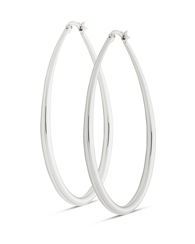 Teardrop Oval Hoop Earrings