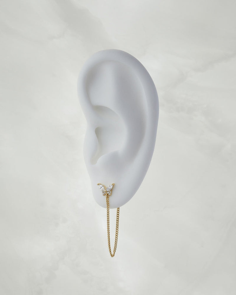 Butterfly Front-To-Back Chain Earrings