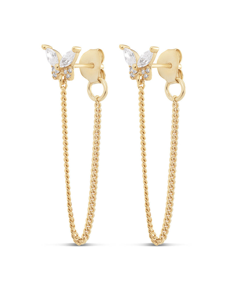 Butterfly Front-To-Back Chain Earrings
