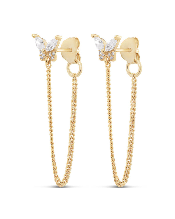 Butterfly Front-To-Back Chain Earrings